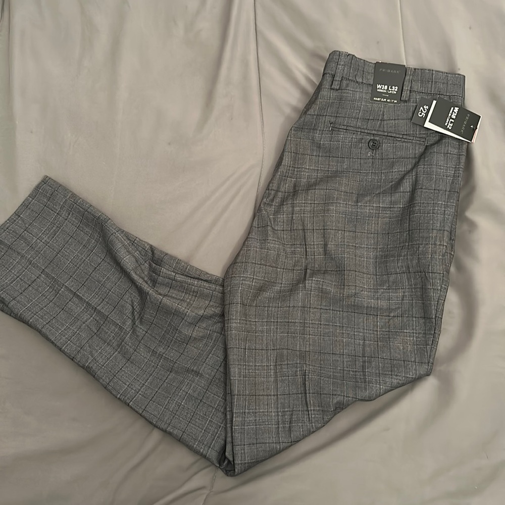 Men| Brand New| Gray and Black Plaid Pants